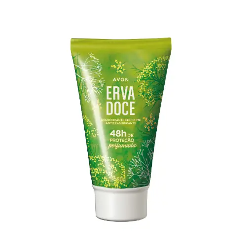 [135726] مزيل عرق كريم أفون برائحة الأعشاب الحلوة – 50غ AVON Desodorante Proteção Erva-Doce - 48h
